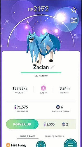 Shiny zacian p t c - zacian,